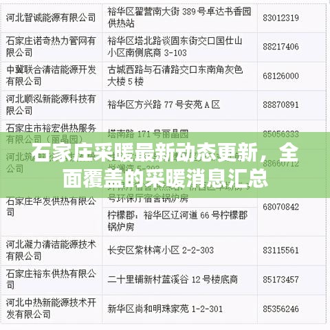 石家庄采暖最新动态更新，全面覆盖的采暖消息汇总