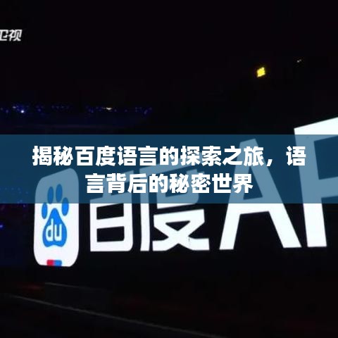 揭秘百度语言的探索之旅，语言背后的秘密世界