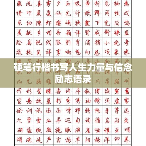 硬笔行楷书写人生力量与信念励志语录