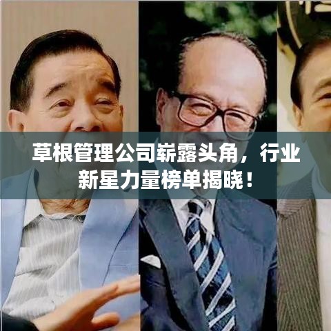 草根管理公司崭露头角，行业新星力量榜单揭晓！