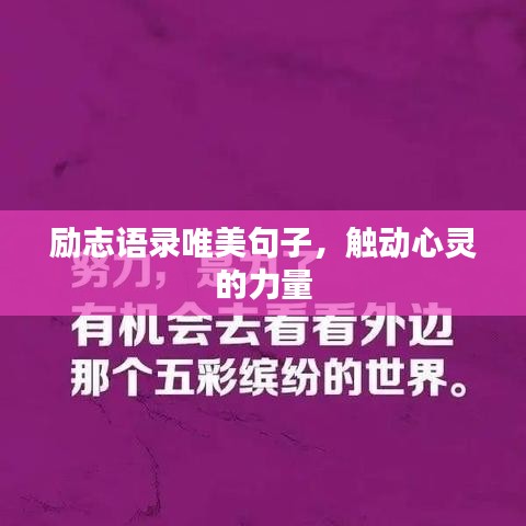 励志语录唯美句子，触动心灵的力量