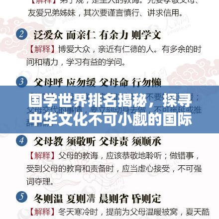 国学世界排名揭秘，探寻中华文化不可小觑的国际影响力