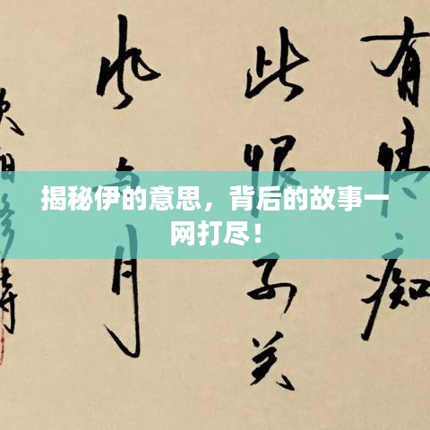 揭秘伊的意思，背后的故事一网打尽！
