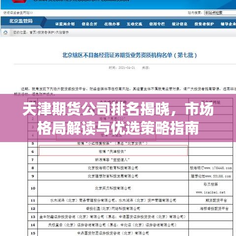 天津期货公司排名揭晓，市场格局解读与优选策略指南