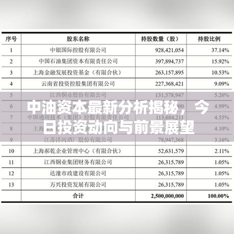 中油资本最新分析揭秘，今日投资动向与前景展望
